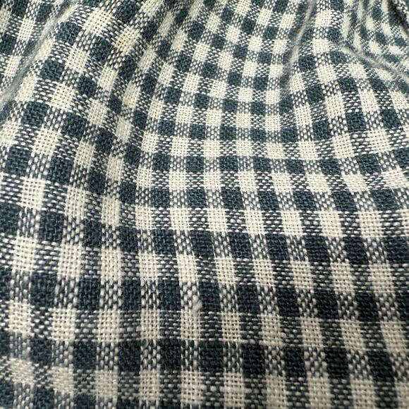 Reformation Olina Linen Pant Women Size L Blue Gingham Drawstring Elastic Waist - Picture 9 of 9